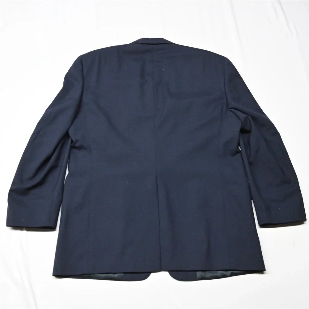 Vtg Hart Schaffner Marx 43R 44R Navy Blue Gold Button Blazer‎ Jacket Sport Coat
